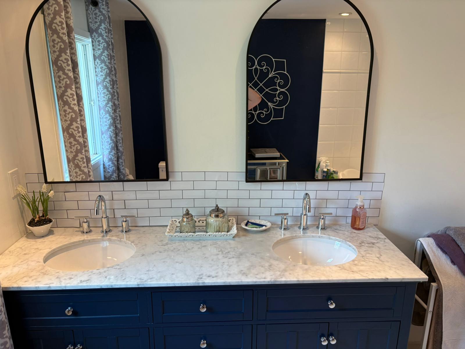 Stunning double vanity bathroom in Markham home